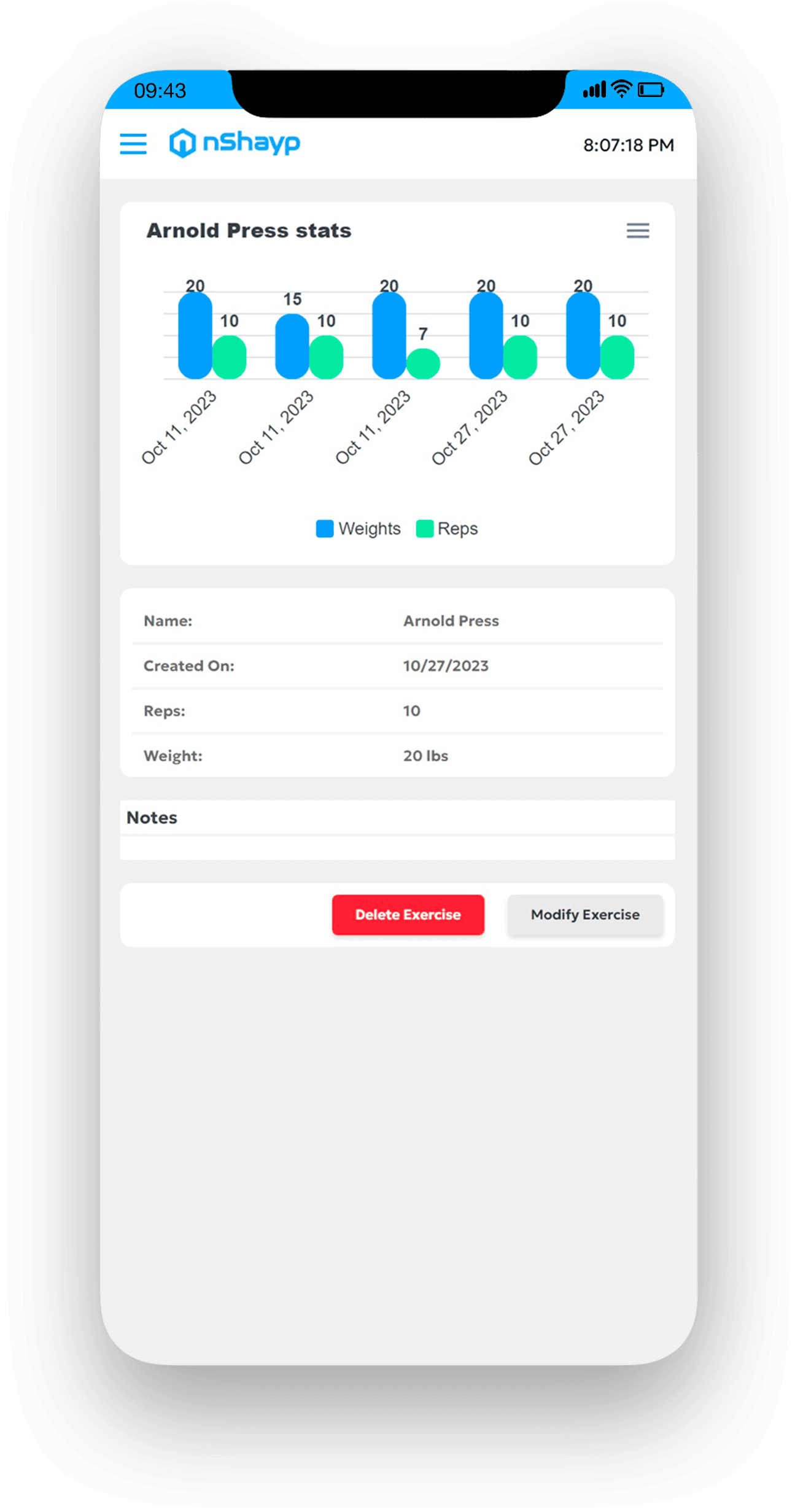 Workout Progress Visualization